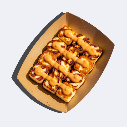 Halloumi bites big tasty sauce